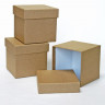 Набор коробок Куб 3 шт. 9,5*9,5*9,5 см. Крафт  Пин24-К