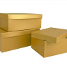 Набор коробок Прямоугольник 3 шт. 23*16*9,5 см. Золото  Пин74-Зол
