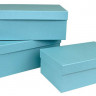 Набор коробок Прямоугольник 3 шт. 23*16*9,5 см. Светло-голубой  Пин74СГол