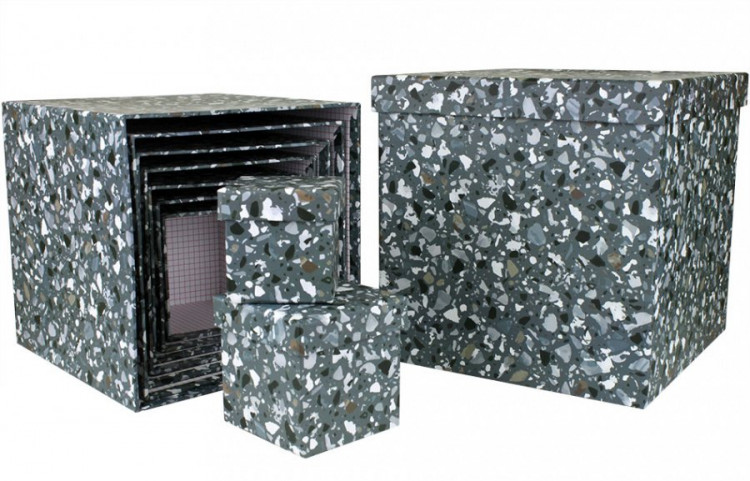Набор коробок Куб 10 шт. 26,5*26,5*26,5 см. Каменная крошка  SY601-1798