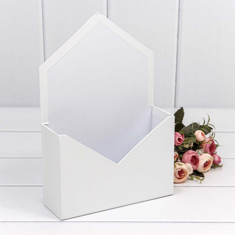 Коробка для цветов Конверт 20*30*7 см. Белый  ТО-720782/10
