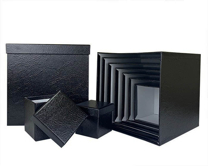 Набор коробок Куб 10 шт. 26,5*26,5*26,5 см. Металл черный  SY601-A33G008